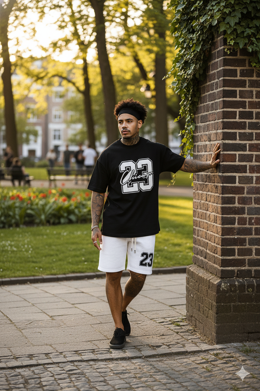 Black Ice 23 – Conjunto Oversize (Camisa + Pantaloneta)